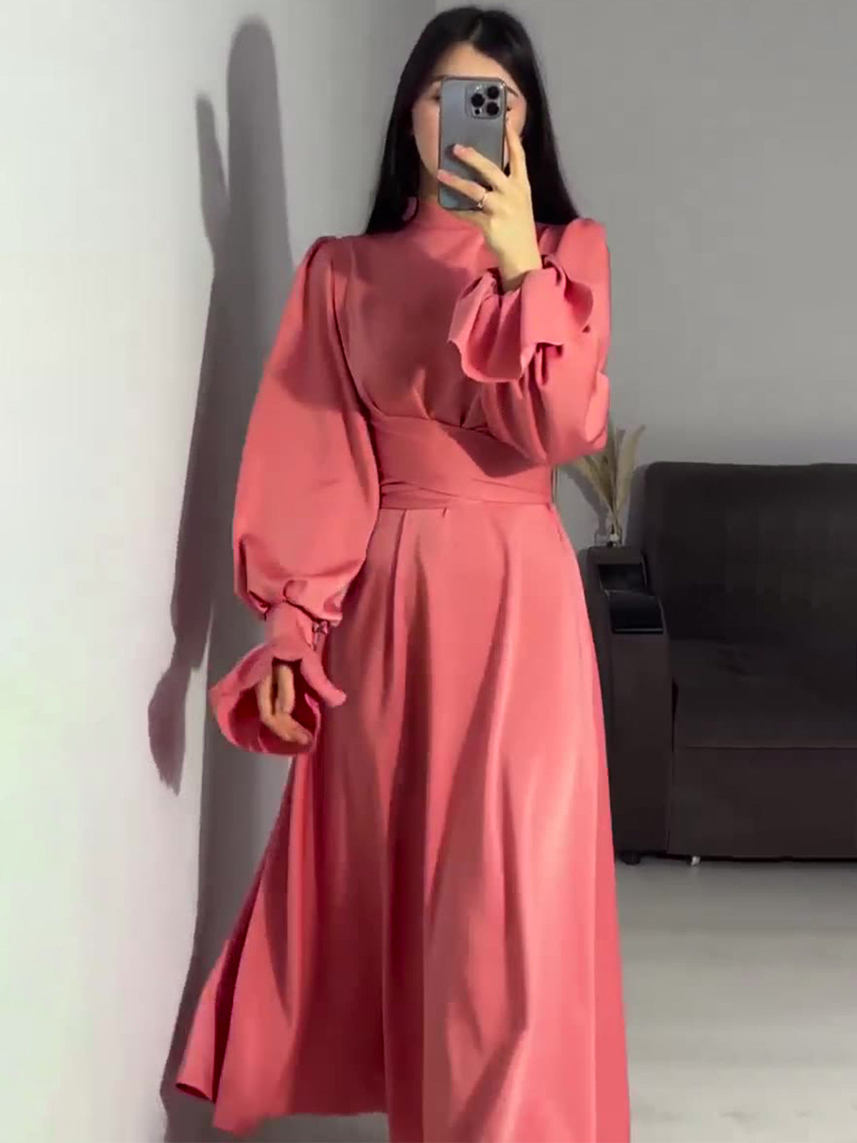 Butter Silk Flare Sleeve Dress
