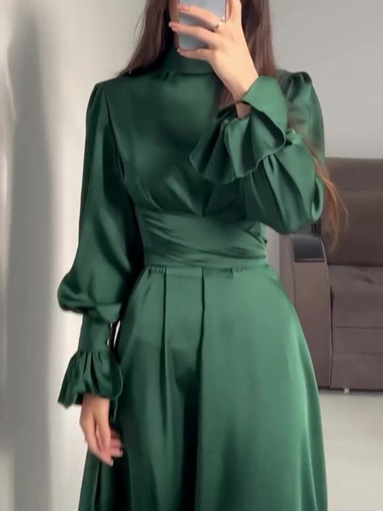 Butter Silk Flare Sleeve Dress