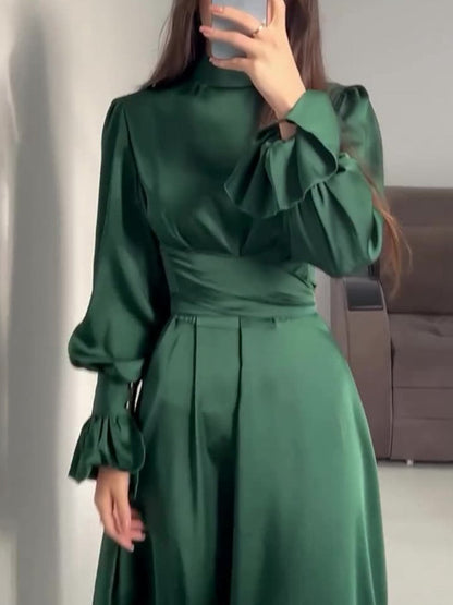 Butter Silk Flare Sleeve Dress