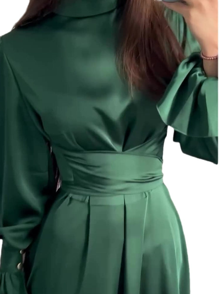 Butter Silk Flare Sleeve Dress