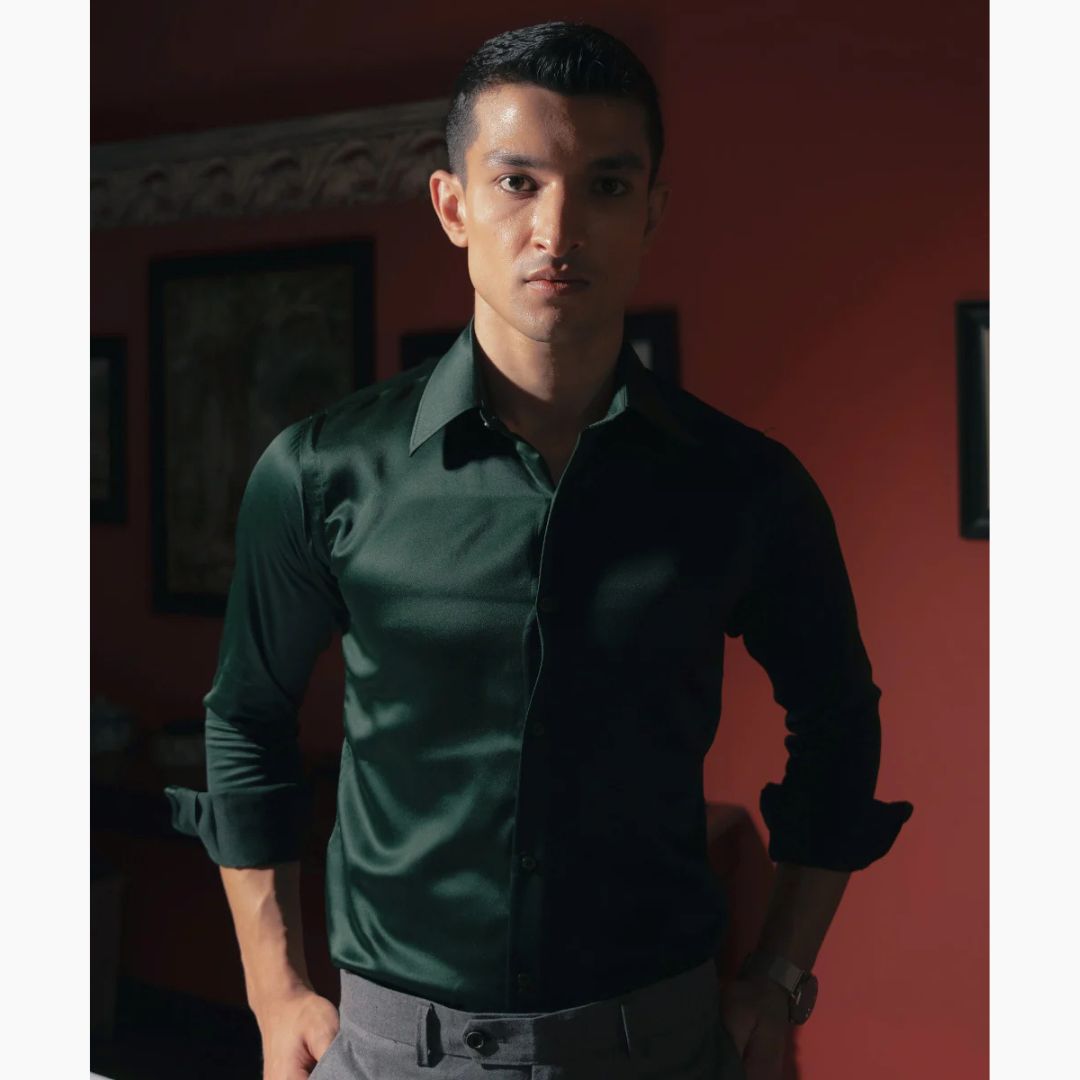 Evergreen Opulence Butter Silk Men's Shirt