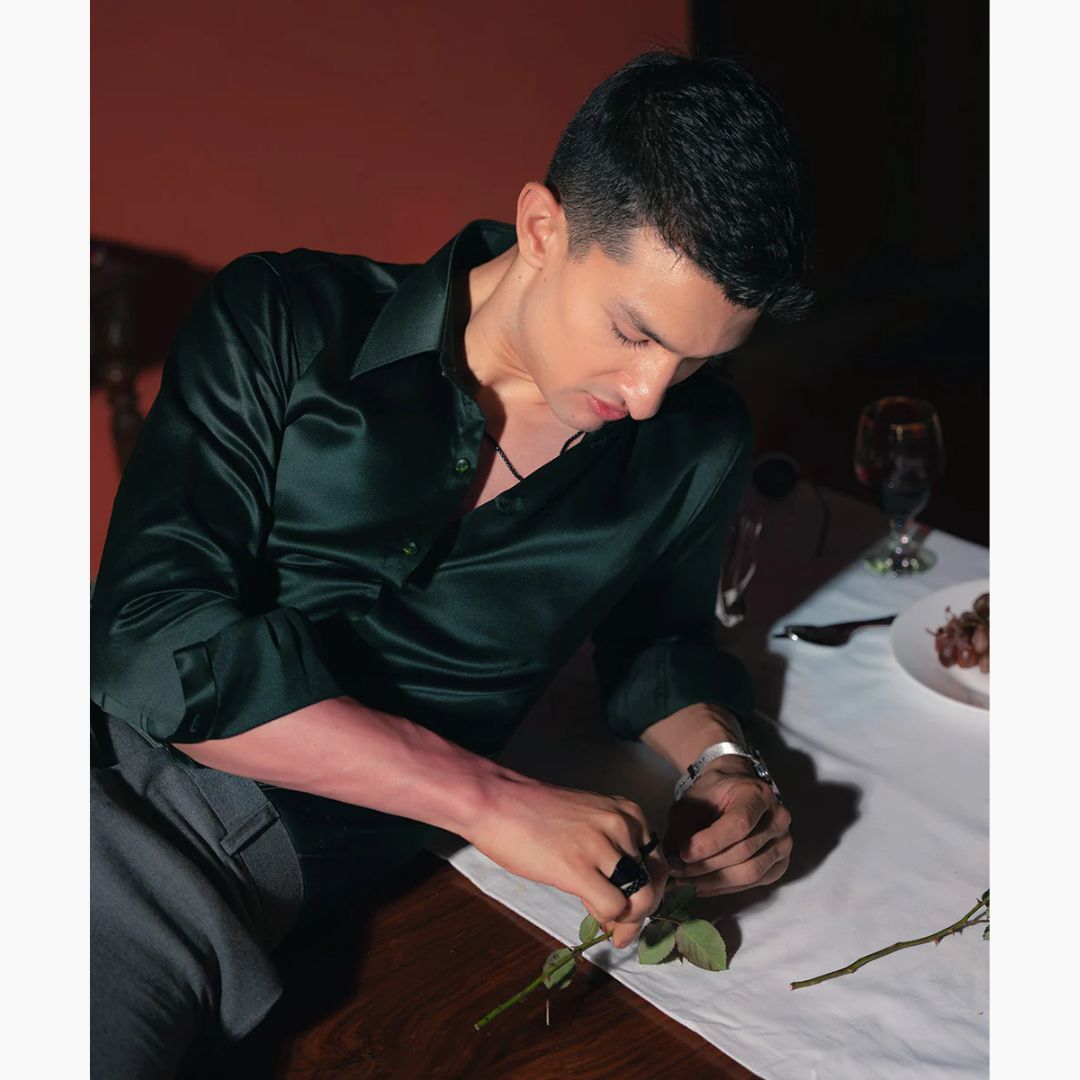 Evergreen Opulence Butter Silk Men's Shirt