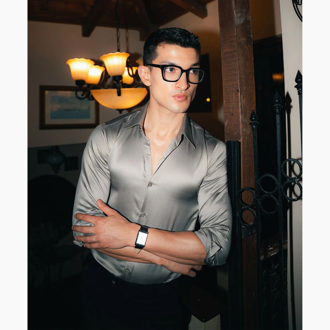 Slate Elegance Butter Silk Men's Shirt