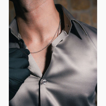 Slate Elegance Butter Silk Men's Shirt